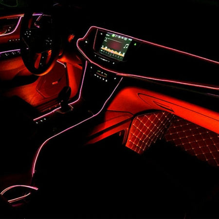 Striscia Led Fluorescente Rosso Luci Ambiente Neon 12v 14w Illuminazione  Auto 