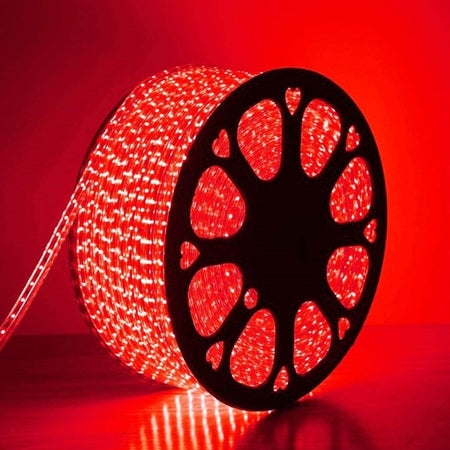 Striscia Led Luminosa Flessibile 100mt Luce Rossa 5050 220v Illuminazione Esterno