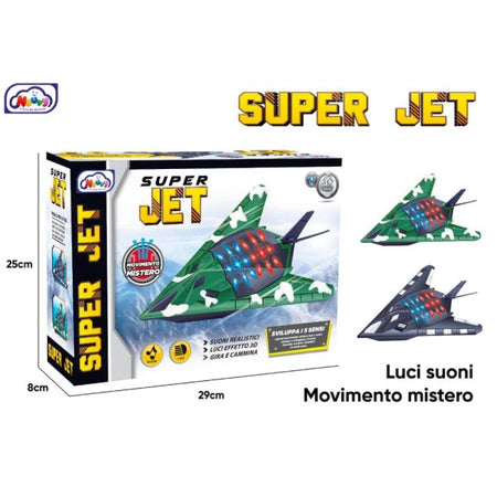 Super Jet Con Movimento Mistero Luci Effetti 3d Suoni Realistici Gira E Cammina
