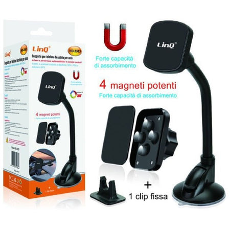 Supporto Da Auto Universale Per Smartphone Flessibile A Ventosa Magnetico Hd-2563