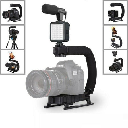 Supporto Stabilizzatore Portatile Videocamera Smartphone Luce Microfono Ay-49u