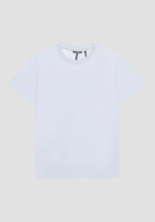T-shirt super slim fit bianca in cotone elasticizzato con stampa logo