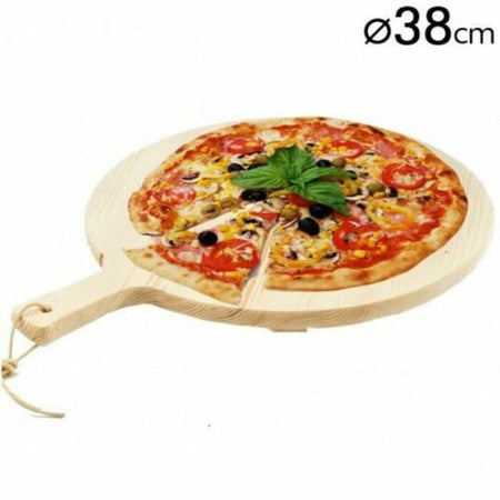 Tagliere Per Pizza Rotondo 38 Cm In Legno Di Abete Con Manico Affettati Cucina