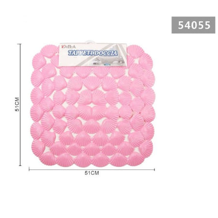 Tappeto Antiscivolo Quadrato Conchiglie Rosa Vasca Bagno Doccia 51 X 51 Cm 54055