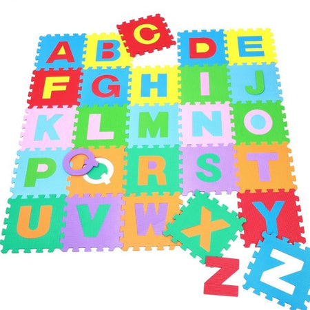 Tappeto Puzzle Per Bambini Set 60 Pz Gioco Tappetino Lettere Alfabeto Gomma