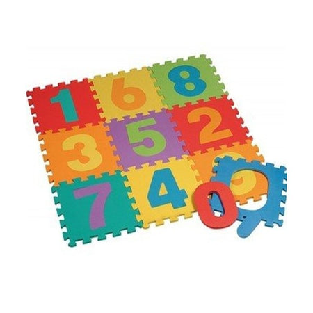 Tappeto Tappetino Puzzle 10 Pezzi Numeri Morbido Dimensione Mattonelle 30x30cm