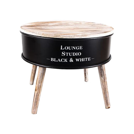 Tavolino "Lounge Bar" in metallo laccato con piano in legno apribile h 41 cm Casa e cucina/Arredamento/Soggiorno/Tavoli e tavolini/Console e tavoli da divano Decor Space - Altamura, Commerciovirtuoso.it