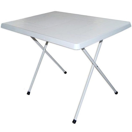 Tavolo Bianco 80x60x51 Cm Pieghevole Design Esterno 2 Persone Campeggio Pic Nic