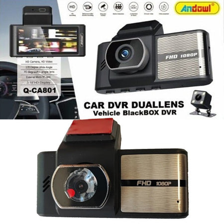 Telecamera Dash Cam Auto Hd Dvr Car Video Camera Hd Q-ca801 Doppia Lente Blackbox