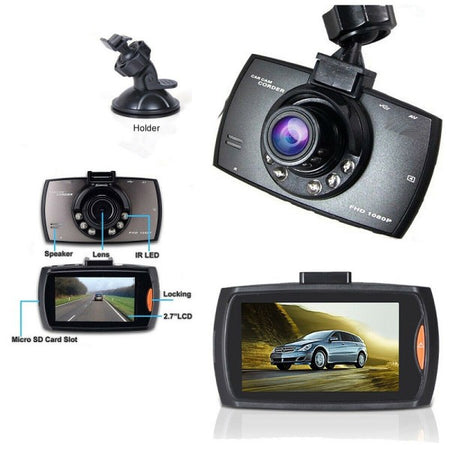 Telecamera Per Auto Full Hd Dvr Car Video Camera Visione Notturna Lcd 2,4'' 6 Led