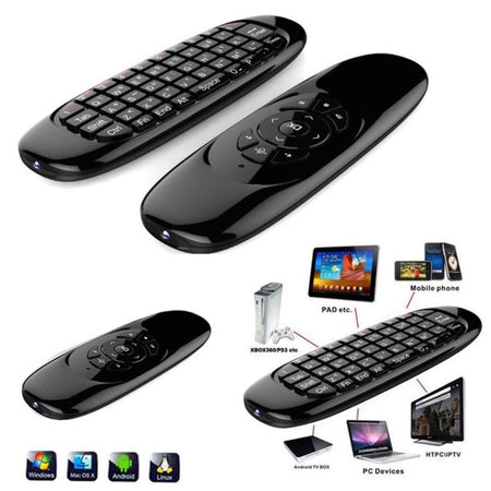 Telecomando Air Mouse C-120 Wireless 2,4 Ghz Mini Tastiera Movimento Android Pc