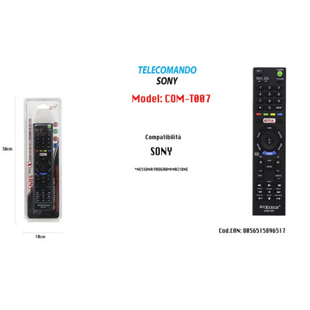 Telecomando Compatibile Con Sony Lcd Led Nessuna Pragrammazione Serietv Com-t007