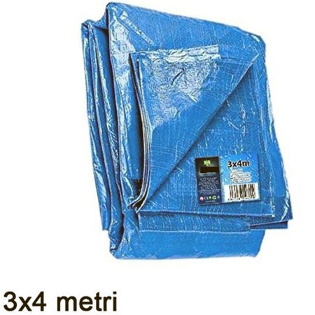 Telo Impermeabile Copritutto 3x4mt Telone N Polietilene Colore Blu Per Auto Moto