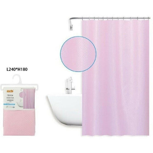 Tenda Doccia Antimuffa Impermeabil 240x180cm Con Anelli Rosa Texture Rombi 59824