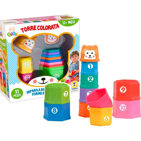 Torre Colorata Orsetto Gioco Educativo Per Bambini Ideale Da 12 Mesi 11 Pezzi