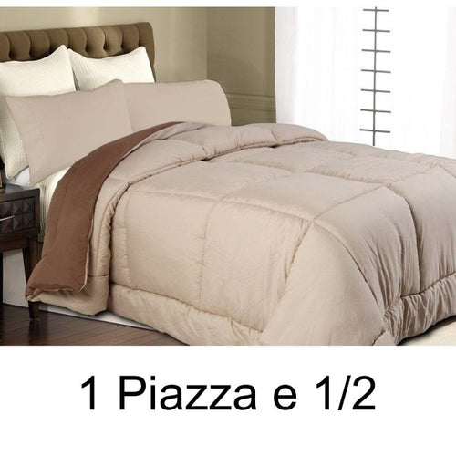 Trapunta Doubleface Matrimoniale 1 Piazza E 1/2 Mezza Beige Marrone Anallergico