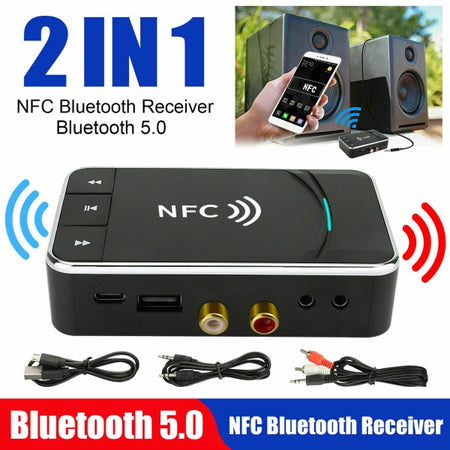 Trasmettitore Ricevitore Bluetooth 5.0 Aux 3,5mm Nfc A Rca Adattatore Audio Usb