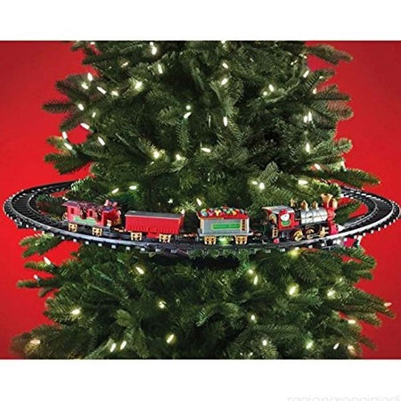 Trenino Natalizio Con Supporto Per Centro Albero Treno Elettrico Con Luci Natale