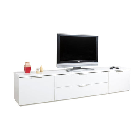 Madia porta TV con 2 cassetti e 2 ante, mobile basso in legno "Made in Italy" 240 cm Casa e cucina/Arredamento/Soggiorno/Pareti attrezzate Decor Space - Altamura, Commerciovirtuoso.it