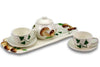 6 pezzi Set da Caffè funghi in ceramica dipinto a mano con vassoio + 2 tazzine caffè + 2 piattini + zuccheriera casalinghi L'Orchidea - Siderno, Commerciovirtuoso.it