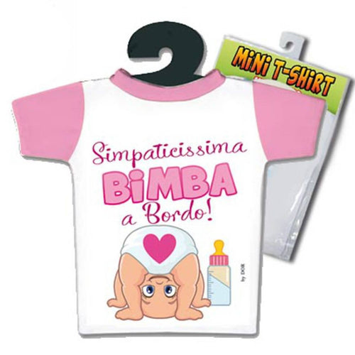 Mini T-Shirt Simpaticissima Bimba a Bordo t-shirt per macchina bimbo a bordo regalo neo nascita Prima infanzia/Seggiolini auto e accessori/Accessori/Adesivi baby per macchina Kondorama - Martinsicuro, Commerciovirtuoso.it