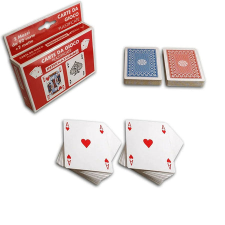 Carte da gioco francesi plastificate per poker ramino burraco