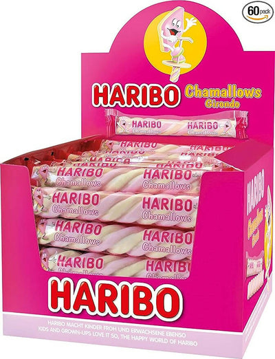 60 pezzi Haribo chamallows girondo, caramelle marshmallows incartate singolarmente, gusto frutta, ideali per feste - 60 x 11,6g [696g]