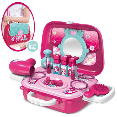 Valigetta Beauty Specchio Giocattolo Bambini 17 Accessori Bellezza Con Tracolla
