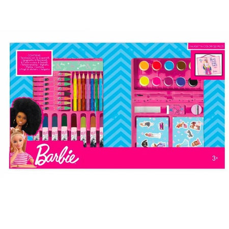 Valigetta Con Colori Acquerelli Barbie Set Per Colorare Gioco Per Bimbe 52 Pezzi