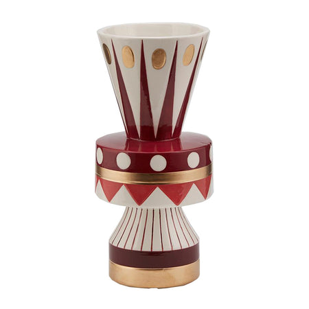 Vaso decorativo natalizio "Geometrie" h 25 cm, centritavola Rosso e Oro in vetro artistico Ø 12 cm Casa e cucina/Decorazioni per interni/Addobbi e decorazioni per ricorrenze/Decorazioni natalizie/Ghirlande e corone MagiediNatale.it - Altamura, Commerciovirtuoso.it