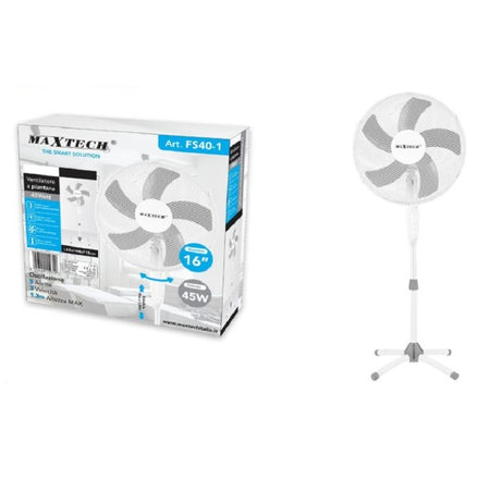 Ventilatore A Piantana 130cm 3 Velocità 45 W 16" Funzione Di Oscillazione Fs40-1