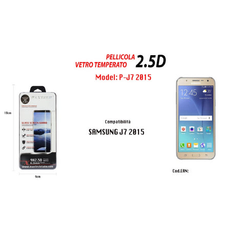 Vetro Temperato Pellicola Protettiva Samsung Galaxy J7 2015 Protezione Maxtech P-j7 2015