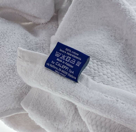 Tris asciugamani caleffi bianco bagno telo doccia viso ospite spugna puro cotone 100% naturale b&b casa vacanze hotel Casa e cucina/Tessili per la casa/Biancheria da bagno/Asciugamani/Set di asciugamani Puleo Casa - Palermo, Commerciovirtuoso.it