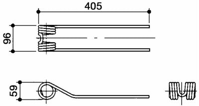 Dente girello lunghezza 405 larghezza 96 adattabile Slam filo 9