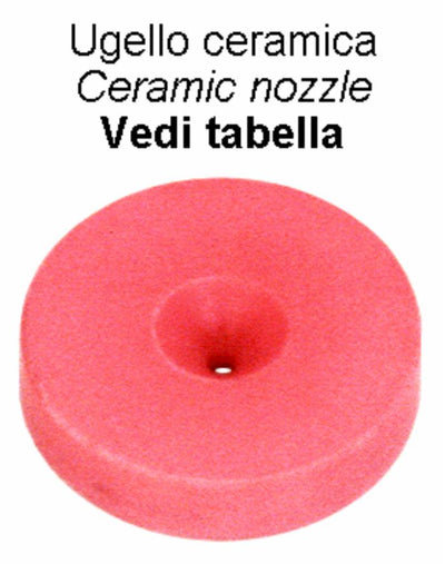 Ugello in ceramica AMT Ø 15x3 con foro Ø 1,2mm
