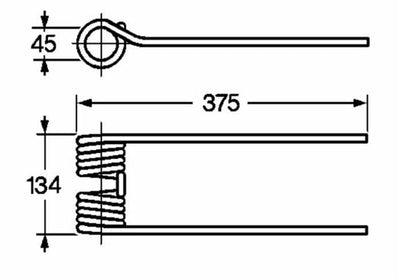 Dente giroandanatore adattabile Claas filo 9,5