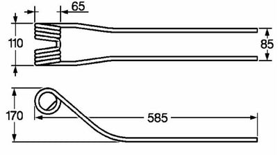 Dente giroandanatore rastremato adattabile Galfrè filo 9,5