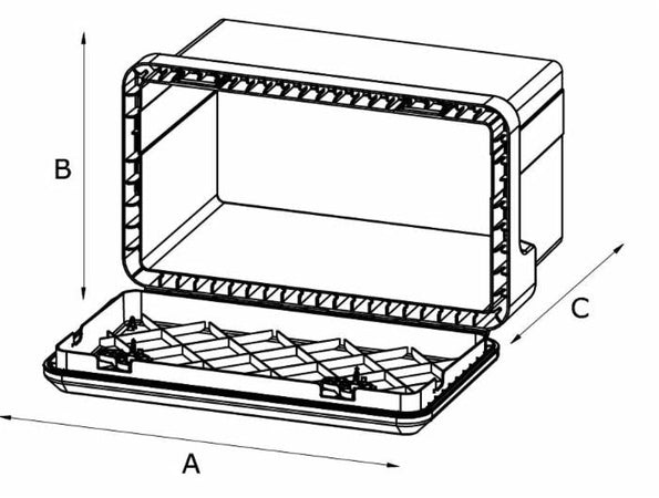 Cassetta porta attrezzi in plastica 630x450x480mm