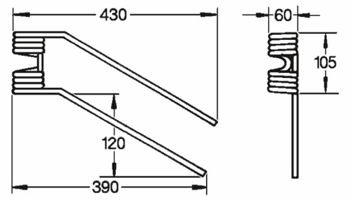 Dente girello dx adattabile Fcr e Gaspardo filo 9