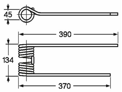 Dente girello dx adattabile Krone 67/153,014,1 filo 8