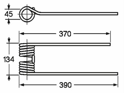 Dente girello dx adattabile Krone 67/153,015,1 filo 8