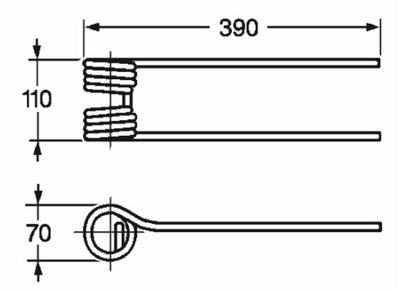 Dente girello adattabile Kuhn 57609000 filo 9,5