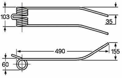 Dente giroandanatore corto adattabile Morra 78R63 filo 8,5