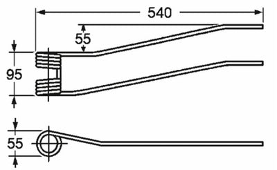 Dente giroandanatore dx adattabile a Sama Supermixer filo 8
