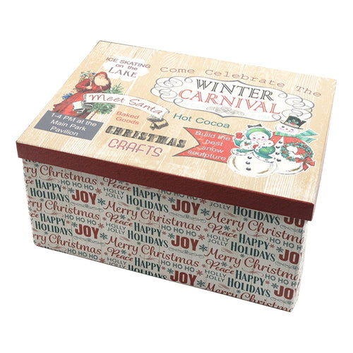 Scatola quadrata porta regali in cartone Vintage decorazioni natalizie da 40 cm Casa e cucina/Decorazioni per interni/Addobbi e decorazioni per ricorrenze/Decorazioni natalizie/Oggettistica MagiediNatale.it - Altamura, Commerciovirtuoso.it