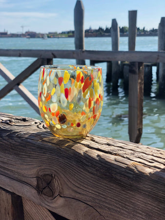 6 Bicchieri Da Acqua In Vetro “i Colori Di Murano”. Prodotto A Mano In  Italia Acq-mix 