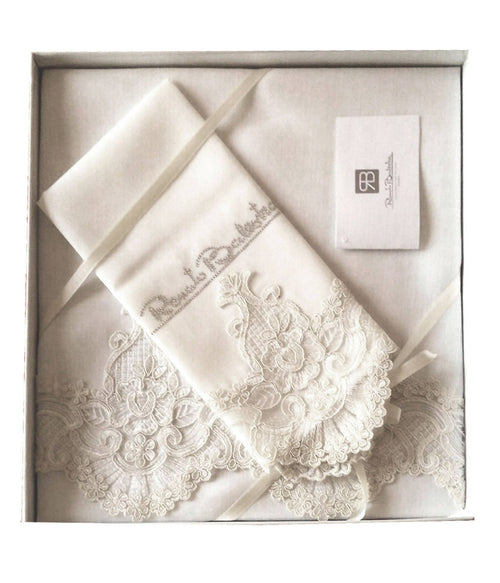 art.asci 914 Renato Balestra set 2 Asciugamani da bagno in puro lino asciugamano volto + ospite ricamato art. asci914 tessile L'Orchidea - Siderno, Commerciovirtuoso.it