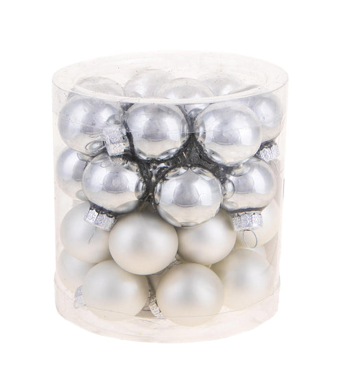 Palline in vetro Argento e Bianco lucide e opache per albero di Natale moderno da Ø4 cm set da 24 sfere Casa e cucina/Decorazioni per interni/Addobbi e decorazioni per ricorrenze/Decorazioni natalizie/Addobbi e decorazioni/Palle e palline MagiediNatale.it - Altamura, Commerciovirtuoso.it
