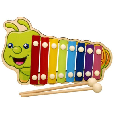 Xilofono A Forma Di Bruco Colorato Gioco Musicale Per Bambini In Legno 8 Toni