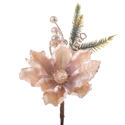 Fiore decorativo Magnolia in velluto Rosa bordo glitter oro da 21 cm Casa e cucina/Decorazioni per interni/Addobbi e decorazioni per ricorrenze/Decorazioni natalizie/Ghirlande e corone MagiediNatale.it - Altamura, Commerciovirtuoso.it